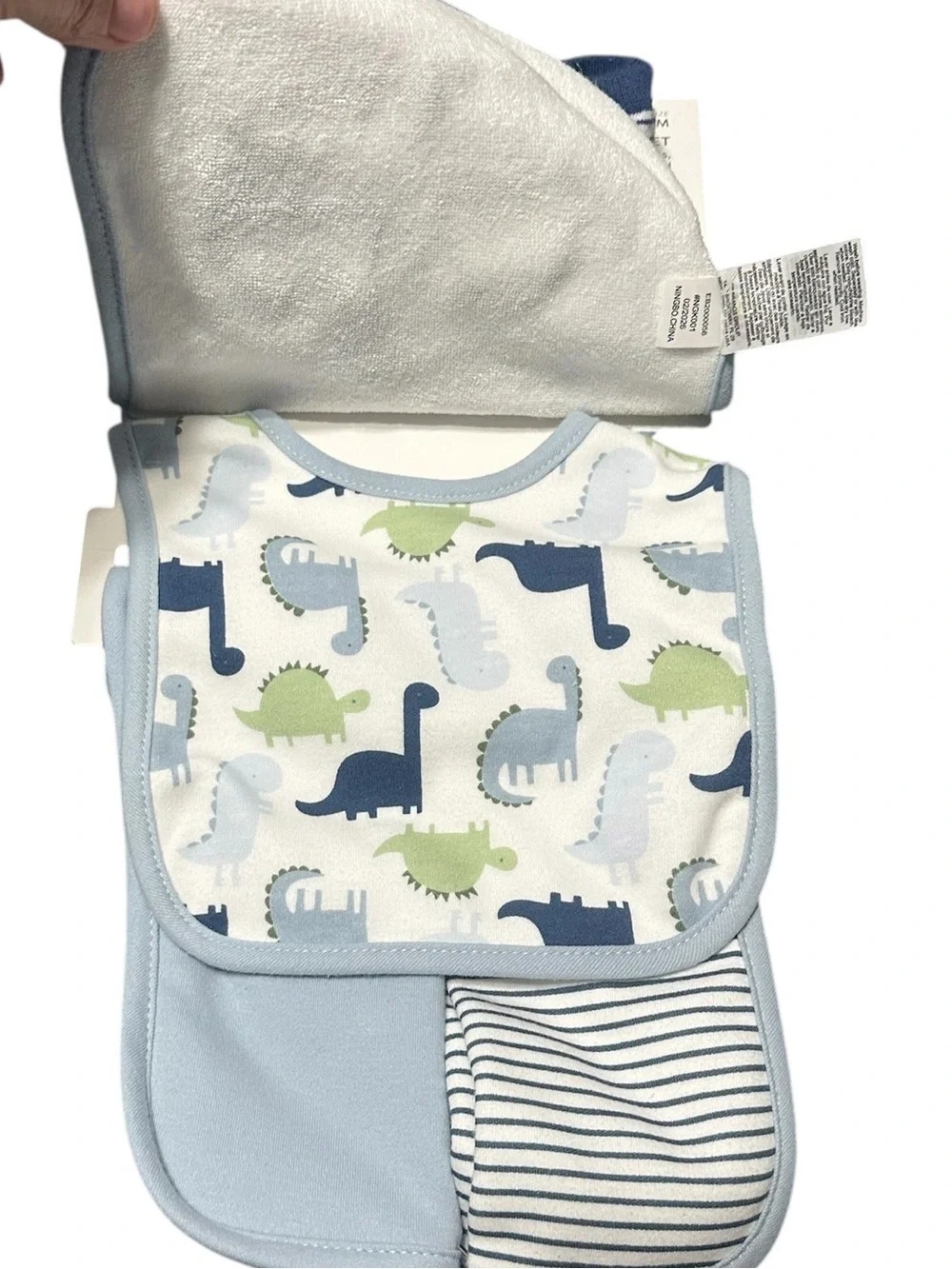 Daddy's Dino-Dude Baby Bib & Sock Set - 0/12 Month 6 piece gift set